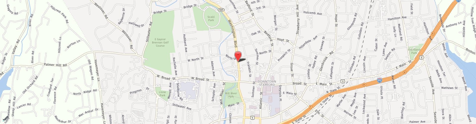 Location Map: 1351 Washington Boulevard Stamford, CT 06902